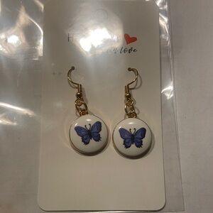 Butterfly Earrings with Gold Accents